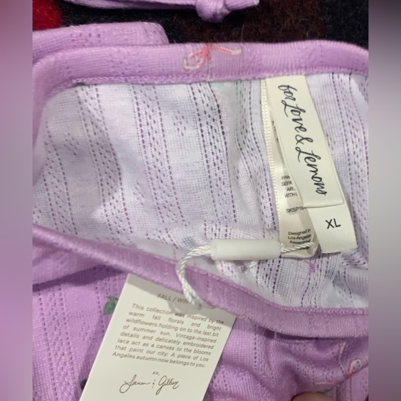 NWT For Love and Lemons Size XL Lavender Floral Bra & Set - Picture 10 of 12